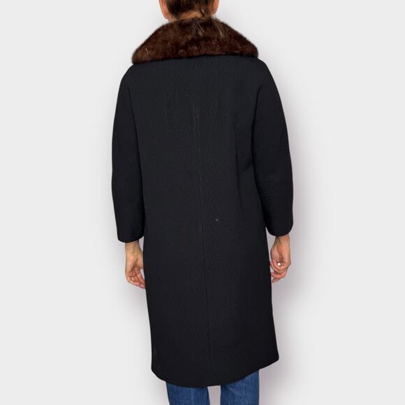 60s Michel Daniel Coat w/ Fur Collar - Picture 6 of 7